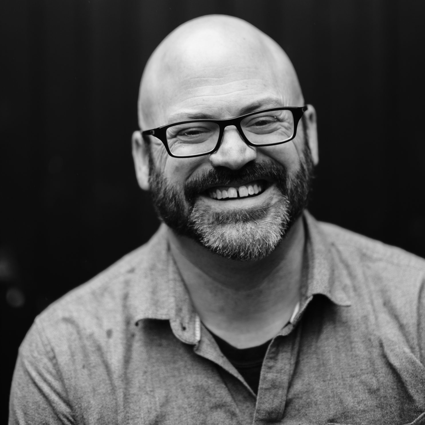 Mike Heffron, black and white image